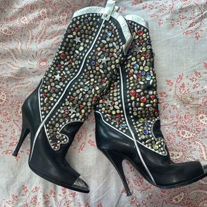 JEREMY SCOTT STUDDED COWBOY BOOTS one of a kind